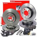 BREMBO BREMSSCHEIBEN+BELÄGE VORNE+HINTEN FÜR AUDI SEAT SKODA FABIA 3 VW POLO 5