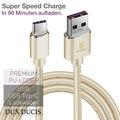 Ladekabel USB Typ-C Stecker Super Charge QC3.0 Schnellladung 5V Kunstleder beige