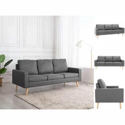 3-Sitzer-Sofa Hellgrau Stoff Couch