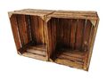 Obstkiste Weinkiste Holzbox Regal Aufbewahrungsbox used geflammt 50x40x30cm 2er