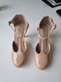 Tamaris Damen Pumps Schuhe Lack mit Absatz 7cm in Nude, Beige, Natur Gr. 35