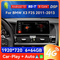 12,3" Android 13 8-Core Autoradio Carplay 64GB DAB+ GPS Navi für BMW X3 F25 CIC