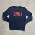 TOMMY HILFIGER Herren Pullover Sweatshirt Gr. M Sweater Logo Pulli 5404 Blau