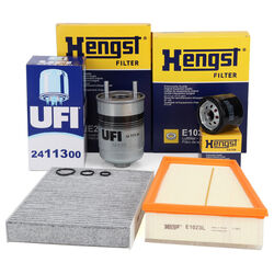 HENGST Filterset 4-tlg für RENAULT GRAND / SCENIC III 1.5 dCi 86-110 PSinkl. UFI = ERSTAUSRÜSTER Kraftstofffilter 164009384R