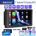 DAB+ Autoradio Android 13 2 DIN 32G Carplay 7 Zoll GPS NAVI RDS Bluetooth Kamera