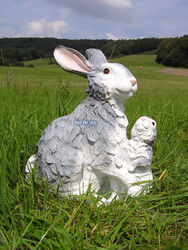 Hasen Häschen Hase Figur Statue Skulptur Ostern Österliche Dekoration Deko neu