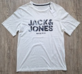 Jack & Jones® T-Shirt "JJJAMES tee", mit Label Print, cloud dancer, Gr. L