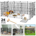 24x DIY Haustierzaun Tiergehege Freigehege Kaninchen Welpenauslauf Laufstall Tür