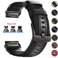 Für Garmin Fenix 8 7 7X 6 6X 5 5X Plus 3HR Tactix Epix Pro Nylon & Leder Armband