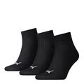 3 Paar Puma Unisex Quarters Socken Sportsocken Kurzsocken Gr. 43/46 schwarz 