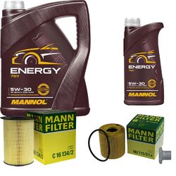 MANN Inspektionspaket 6 L MANNOL Energy 5W-30 für Ford Kuga I 2.0 TDCi DM2