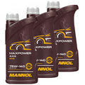 Getriebeöl MANNOL Maxpower 4x4 75W140 API GL 5 LS 3x 1 Liter für BMW R 1200 GS
