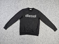 Diesel Sweatshirt Herren Größe M Schwarz Langarm Pullover Logo Spellout Rundhals