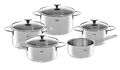 Fissler COPENHAGEN Topf-Set mit Glasdeckel 5-teilig Induktion Edelstahl 18/10