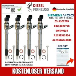 4x Injektor SIEMENS 03L130277B 03L130277 für AUDI SKODA VW 1.6 TDI CAYA CAYB