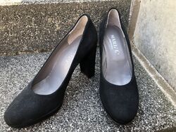 Maripe Pumps Schuhe schwarz mit Plateau Veloursleder Gr. 37 absolut neuwertig