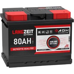 AGM Solarbatterie 80Ah 12V Wohnmobil Batterie Bootsbatterie Solar Batterie Akku