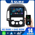 4+64G Android 14 Autoradio GPS NAV CarPlay 8 Kerne 4G Für Hyundai i30 2006-2011