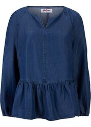 Jeansbluse Gr. 38 Dunkelblau Neu Damenbluse Langarm-Shirt Tunika Oberteil