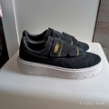 puma damen sneaker Echt Leder Gr. 40 Schwarz-Gold Neuwertig