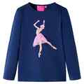 Kinder Langarmshirt mit Ballerina Rundhalsausschnitt Pullover Sweatshirt T-Shirt