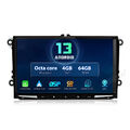 4+64GB Android 13 Autoradio CarPlay GPS Navi für VW Touran Golf 5 6 Passat Polo