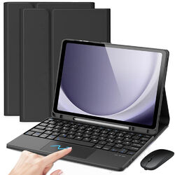 Für Samsung Galaxy Tab S9 FE S8 S7 A9+ A8 A7 QWERTZ Touchpad Tastatur Maus Hülle
