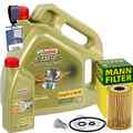 MANN ÖLFILTER+CASTROL 5W-30 ÖL passend für VW GOLF 5+6 PASSAT B6+B7 1.6-2.0 TDI