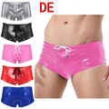 DE ranrann Herren Wetlook Sexy Unterwäsche Boxershorts Lackleder Slip Badehose