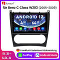 Android 13 Autoradio Für Benz C-Klasse W203 2005-2009 GPS Navi BT 4+64G Carplay