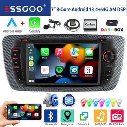 DAB+ 8Kern 4+64G Android 13 Autoradio Navi RDS Carplay Für Seat Ibiza 6J 2009-13