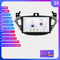 9" Android 12 Autoradio GPS Navi DAB+ 8+128GB Carplay Für Opel Corsa E 2015-2019