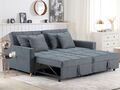 Schlafsofa 2 Sitzer Schlafcouch mit Schlaffunktion 3-in-1 Klappsofa Leinen-Touch