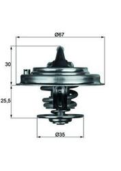 MAHLE ORIGINAL TX 34 82D Kühlwasserthermostat für VW Touareg (7LA, 7L6, 7L7)