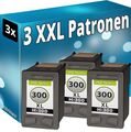 3x TINTE PATRONEN für HP 300-XL ENVY 100 110 114 120 CC640EE Black Noir Nero