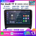 2+64GB Android 13 Autoradio GPS Carplay DAB+ WIFI RDS Für AUDI TT MK2 8J 2006-14