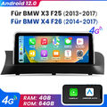 10" Android 12 Autoradio GPS Navi für BMW X3 F25 X4 F26 NBT 64GB 4G LTE CARPLAY