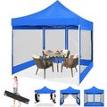 Faltpavillon 3x3m Wasserdicht 23mm Stahlrohr Gartenzelt Faltbar Pop up Pavillon