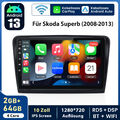 10" Android 13 2+64G Carplay Für Skoda Superb 2008-13 Autoradio GPS Navi WIFI BT