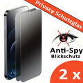 2x Panzerfolie Glas Blickschutz Displayschutz Anti Spy Privacy Für iPhone 15