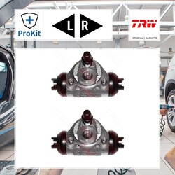 2x ORIGINAL® Trw Radbremszylinder Hinten, Links, Rechts für Fiat 850 Spider