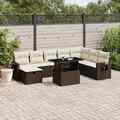 Gartenmöbel Sofa Garnitur Sitzgruppe Lounge 9-tlg. Schwarz Poly Rattan vidaXL