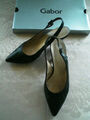 Gabor Slingpumps  High Heels Gr. 4,5 (37,5) schwarz Leder NP 89,95 neue Sohle