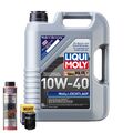 Motoröl 10W40 LIQUI MOLY Mos2 Leichtlauf 5L+HENGST Ölfilter +Ölschlammspülung