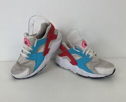 Nike Air Huarache Turnschuhe weiß pink rot & blau Größe 4 UK Damen