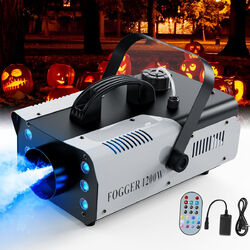 U`King 1200W Nebelmaschine mit RGB 6LED Bühnenlicht Halloween Party Disco Show