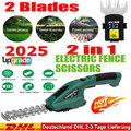 2- in-1 Akku Grasscheren Strauchschere Heckenschere Rasenschere Garten Schere DE