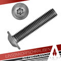 Linsenkopfschrauben M3/M4/M5/M6 mit Flansch Torx Flachkopf ISO 7380 Edelstahl A2