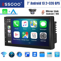 7 ZOLL 2 DIN Autoradio Carplay Android 13 2+32G GPS Nav BT WIFI RDS HIFI +Kamera