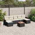 Gartenmöbel Sofa Garnitur Gartengarnitur Garten Sitzgruppe 8-tlg. Schwarz vidaXL